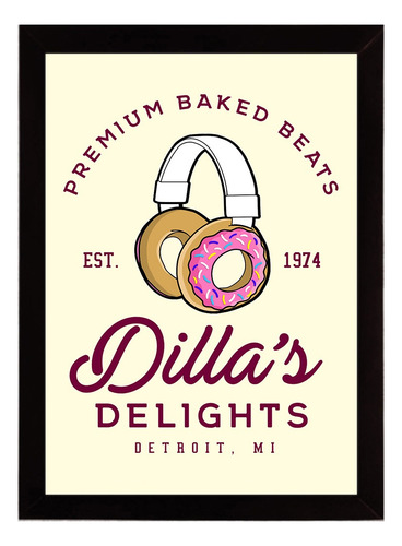 J Dilla, Dillas, Donuts, Hip Hop, Quadro Moldura 33x24cm