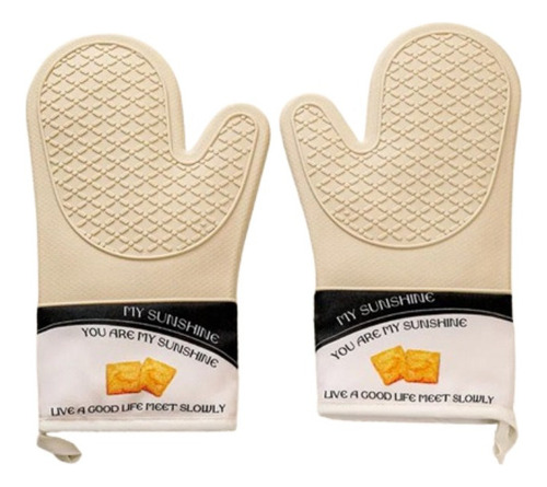 1 Par De Guantes Estampados De Silicona Resistentes Al Calor