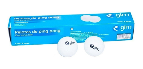 6 Pelotas De Ping Pong Blancas Gimbel Mexicana 40mm Calidad
