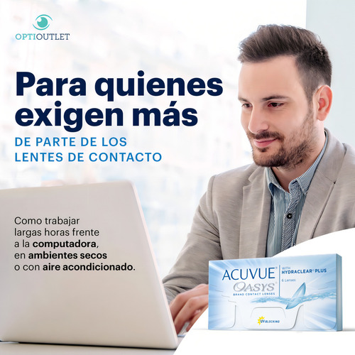 Lentes De Contacto Acuvue Oasys Hydraclear 6 Piezas 15 Dias Color Sin Color Graduación -0.50