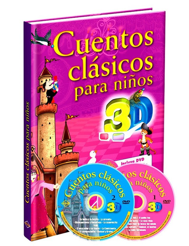 Libro Cuentos Clásicos Para Niños 3d + 2 Dvds