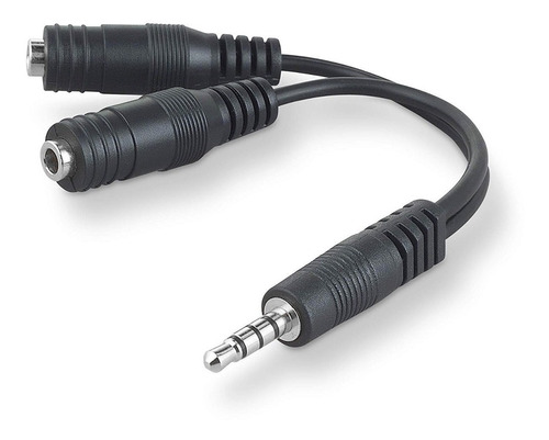 Adaptador Mini Plug 2 Hembras Divisor Auricular C/microfono
