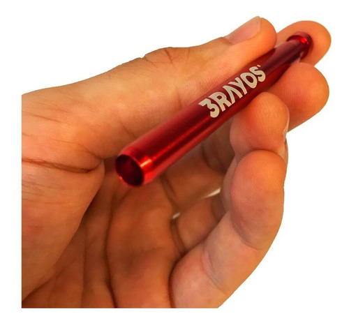 Imagen 2 de 5 de Pipa Lucky Aluminio Premium Roja + Frasquito Regalo