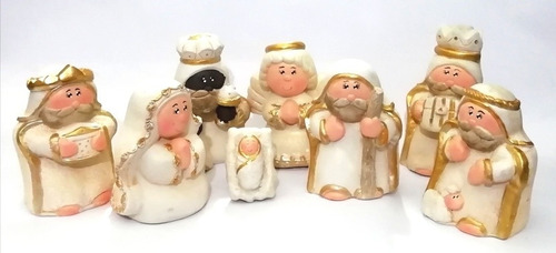 Nacimiento Navideño 8 Pz / 13 Cms En Ceramica