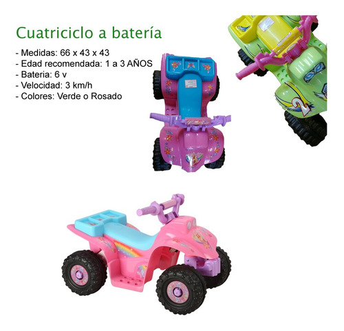 Cuatriciclo A Bateria 1 A 3 Años Varon O Nena Oferta