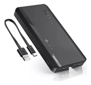 Power Bank Batería Portátil 10000mah 2.1a Carga Bateria Portatil Con 2 Puertos USB Pila Cargador Externa Compatible Para Ip Samsung Xiaomi, Con Un Cable Micro Usb 20cm 1hora Gar140