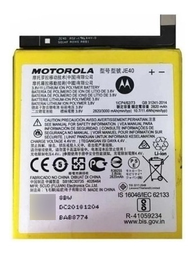 Bateria Pila Je40 Motorola Moto G7 Play Xt1952  Xt1941