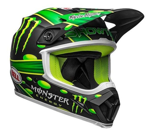 Capacete Trilha Bell Mips Monster Verde Preto Enduro Nº 60