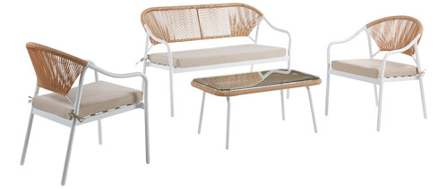 Juego De Jardin 4 Piezas - Mesa Sillones Almohadones