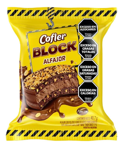 Alfajor Block Simple 40g Pack X 10un Cioccolato Tienda Dulce