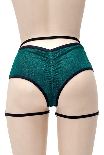 Short De Lycra Pole Dance Con Liguero Baile Twerk Elsa
