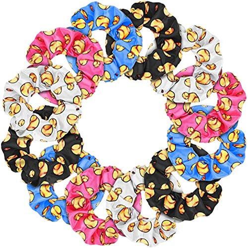 20 Piezas De Baloncesto Softball Hair Scrunchies Satin Hairb