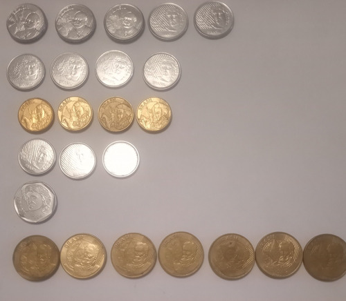 Lote 24 Monedas Brasil Reales 5, 20, 25 Y 50 Centavos 