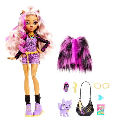 Monster High Muñeca Clawdeen Original Con Accesorios