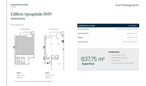 Local Comercial Apoquindo - Vecinal - Augusto Leguía Sur/ba