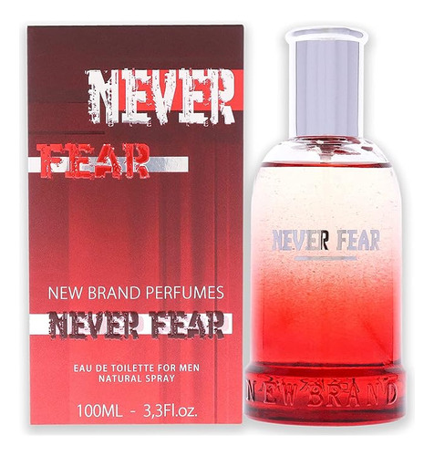 New Brand Perfumes Never Fear Edt Spray Men 3.3 Oz (sem Nume