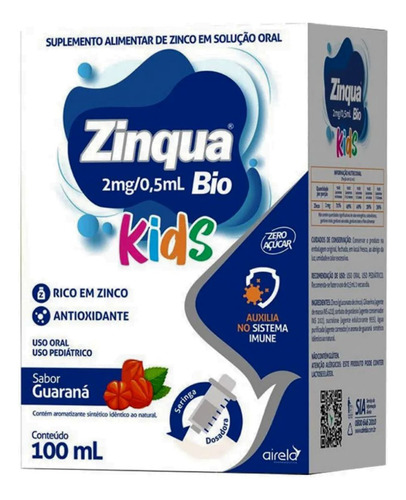 Bio Zinc Zinqua Kids 100ml Sabor Guarana