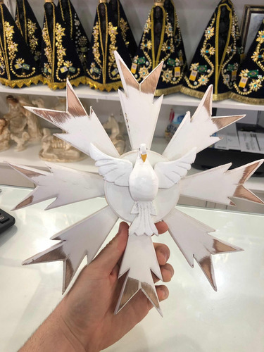 Divino Espírito Santo 30cm Madeira - Branco