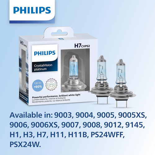 Bombilla Faros Delanteros Philips9004 Crystalvision Plati...