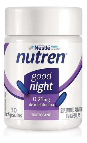 Nutren Melatonina + Triptofano Good Night - 30 Cáps. Em Gel Sabor Sem Sabor