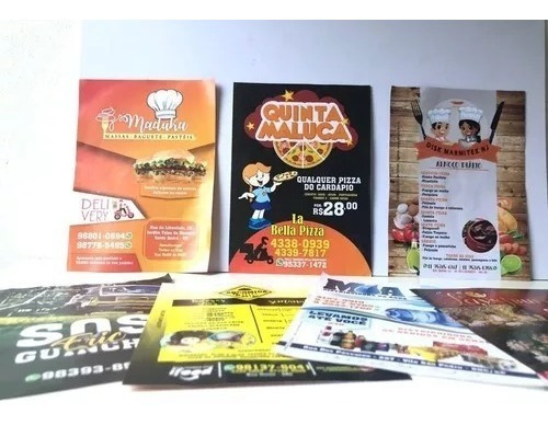 5000 Panfletos 90g Folder/flyers 20x14cm 4x4 Arte Grátis