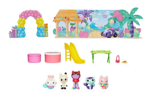 Gabby's Dollhouse, Set Figuras Fiesta Cumpleaños Pandy Paws