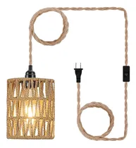 Comprar Lámpara Colgante Boho Con Pantalla De Ratán Y Estante