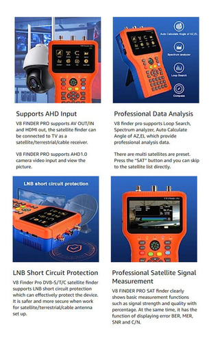 Pantalla Lcd Signal Finder V8 Pro2 Fta S2 S2x Meter De 4.3 P