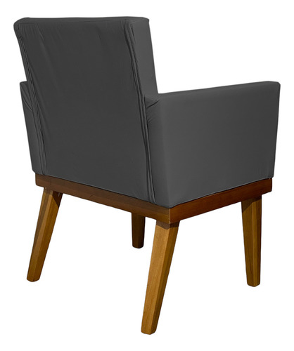 Poltrona Decorativa Reforçada Com Base De Madeira Cores Cor Preto