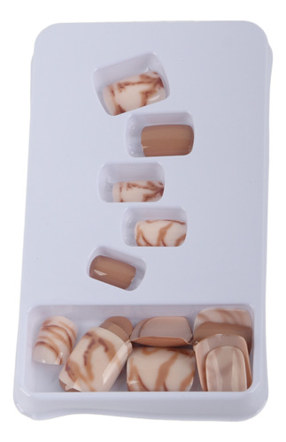 24 Pcs Mujeres Uñas Falsas Pegamento De Cubierta Completa