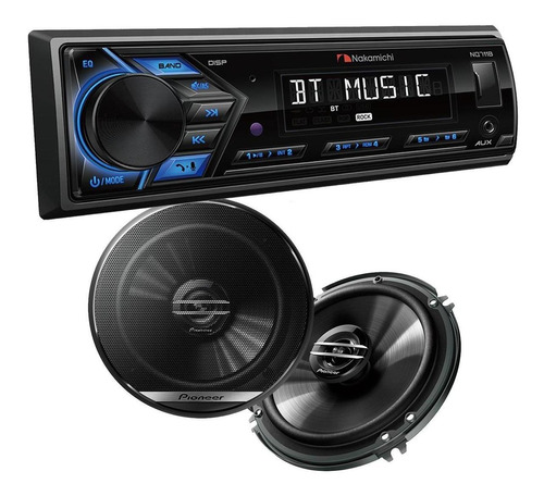 Combo Stereo Auto Nakamichi + Parlantes Pioneer 6 Pulgadas 