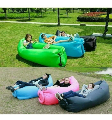 Imagen 6 de 10 de Bolsa Sofa Lazy Bag Sofa Colchoneta Inflable Flota Colores