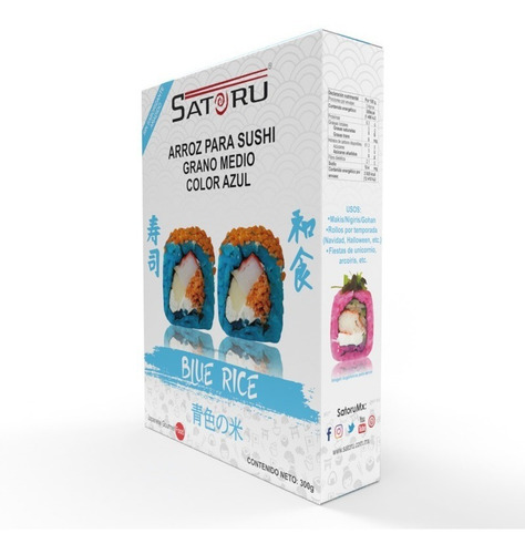 Imagen 5 de 10 de Arroz Japonés Azul Para Sushi Sin Sabor Añadido 300g