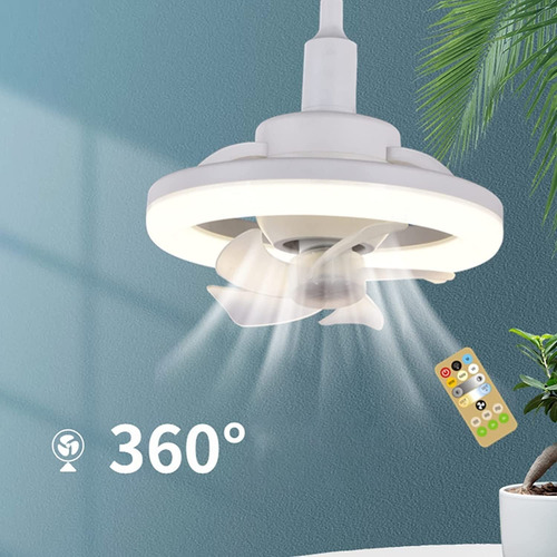 Ventilador De Techo Con Lampara Led 3 Tonos De Luz+ Mando A