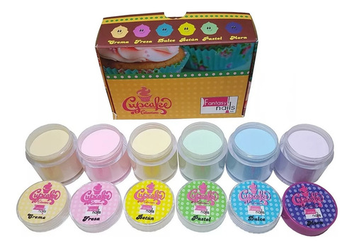 Gama 6 Acrílicos, A , Uñas Esculturales Fantasy Nails Color Cup Cake