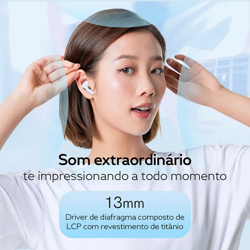 Fone Qcy T20 Bluetooth 5.3 Cancelamento Enc Modo Game Preto