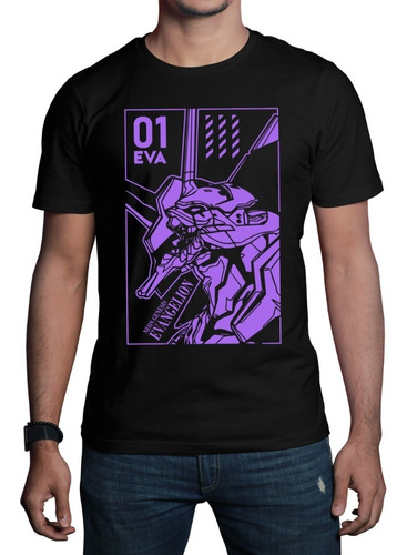 Playera Anime Evangelion Eva 01 Hombre Cuello Redondo