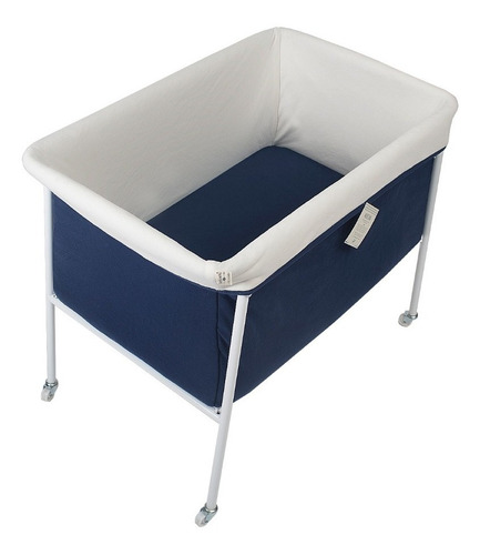 Moisés Mini Cuna Incluye Colchón + Sábana | Plegable / Viaje Color Marino Algodón Pima