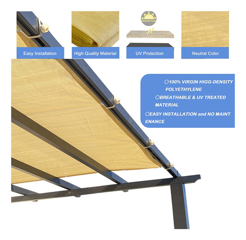 Imagen 5 de 7 de Cubierta Para Sombra De Pérgola, Ctor Solar, Toldo Par...