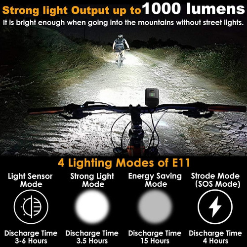 Imagen 3 de 10 de Lampara Luz Bicicleta Recargable Usb Delanteros Y Traseros