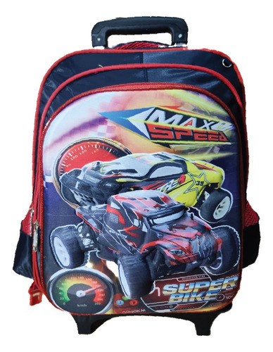 Mochila Carro Autos 41cm Cartuchera Y Lunchera De Regalo 