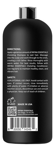 Shampoo Quelante De Água Dura Infina Essentials Com Óleo