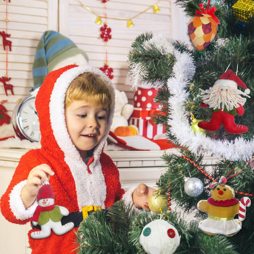 10 Pcs Adornos Navideños Para Arbol, Muñecos De Peluche