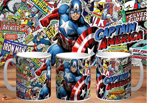 Taza Marvel Comics Capitan America 4k Art