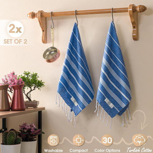 Toallas De Mano Ephesus Towels Sultan Oil Blue, 18 X 30 Cm,