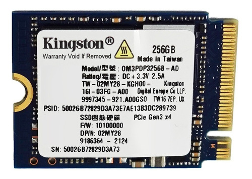 Disco sólido interno Kingston OM3PDP3256B-AD 256GB azul marino