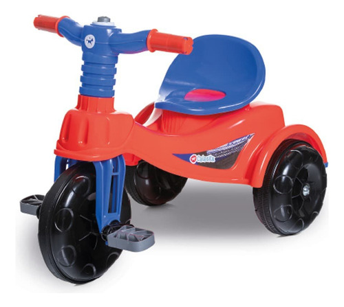Triciclo De Pedal Com Buzina Infantil Vermelho Calesita