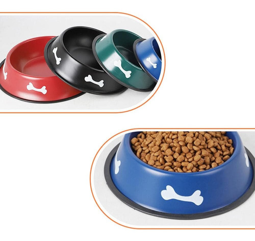 Plato Comedero Para Mascotas Perro Huesitos 18cm Gato