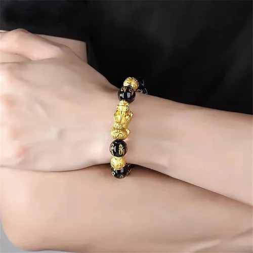 Pulseira Pixiu Amulet Para Atrair Riqueza Rosário De 12 Mm