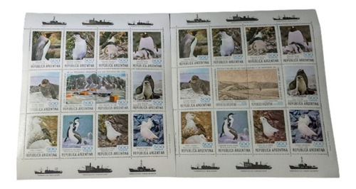 2 Bloques Argentina Antartida 1980 Gj 43-44 12 Valores